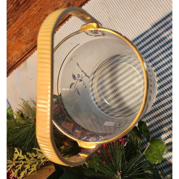 Aderia frosted blue floral glass ice bucket - Picture 6 of 8